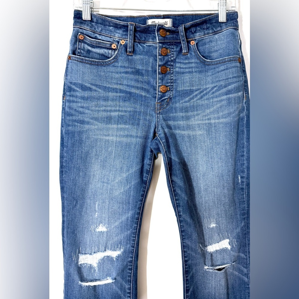 Madewell Cali Demi-Boot Button Fly Stretch Mid Rise Ankle Length Jeans Size 26 - Picture 4 of 15